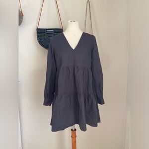 NWT ASOS V-Neck Long Sleeve Black Dress, Size 4